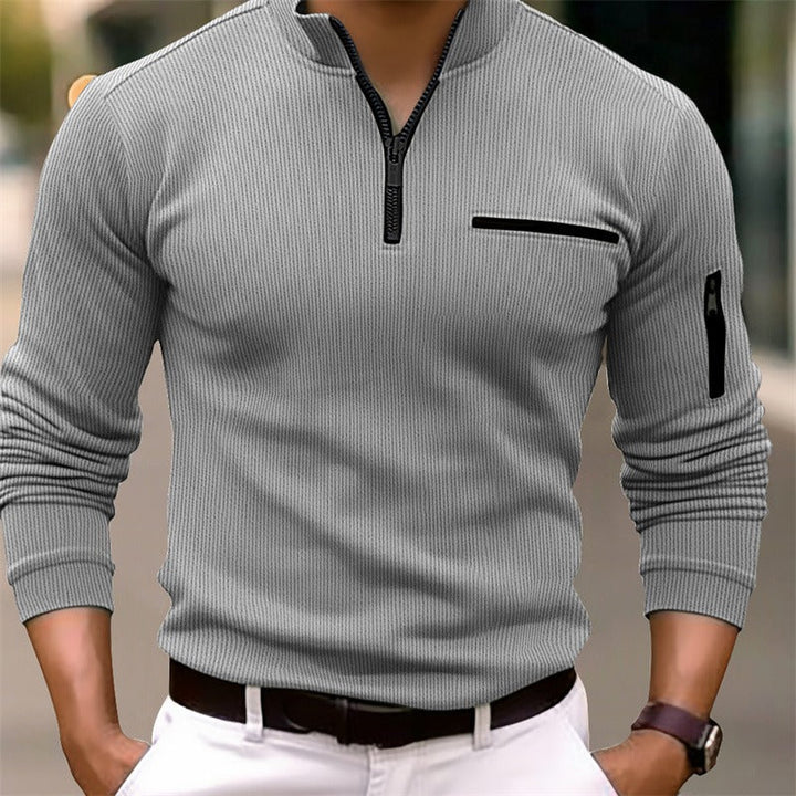 Geovari | Long-Sleeved Zip-Up Shirt