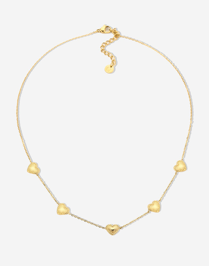 Geovari | Vintage Heart Pendant Necklace, Gold-Coloured
