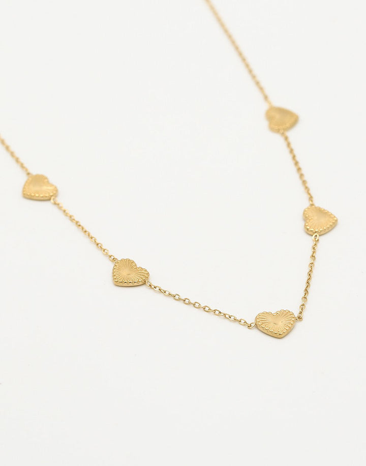 Geovari | Vintage Heart Pendant Necklace, Gold-Coloured