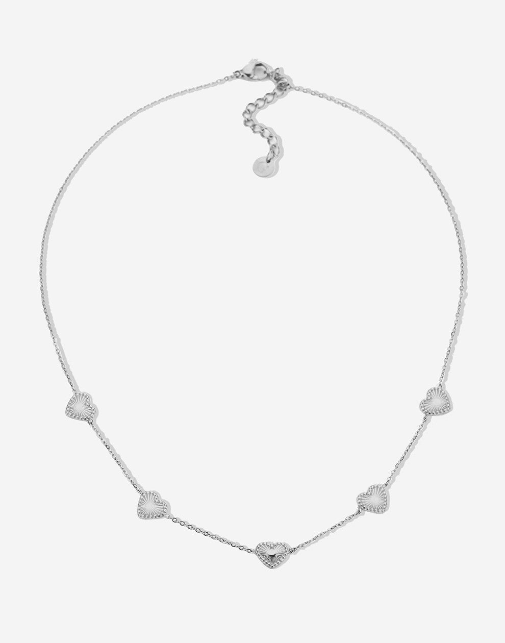 Geovari | Vintage Silver-Coloured Heart Necklace