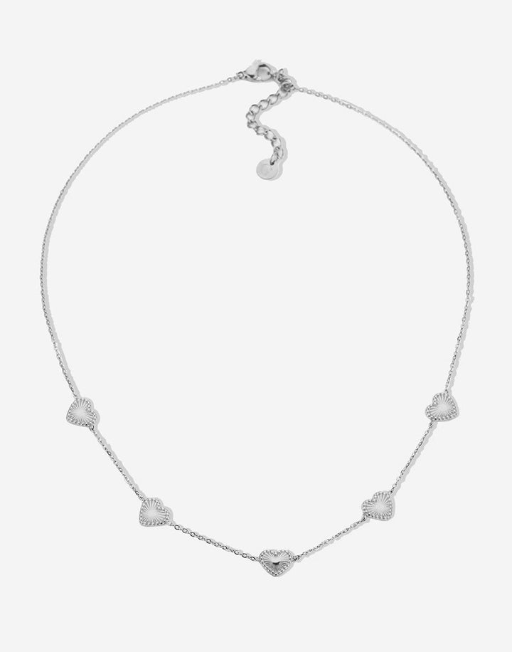 Geovari | Vintage Silver-Coloured Heart Necklace