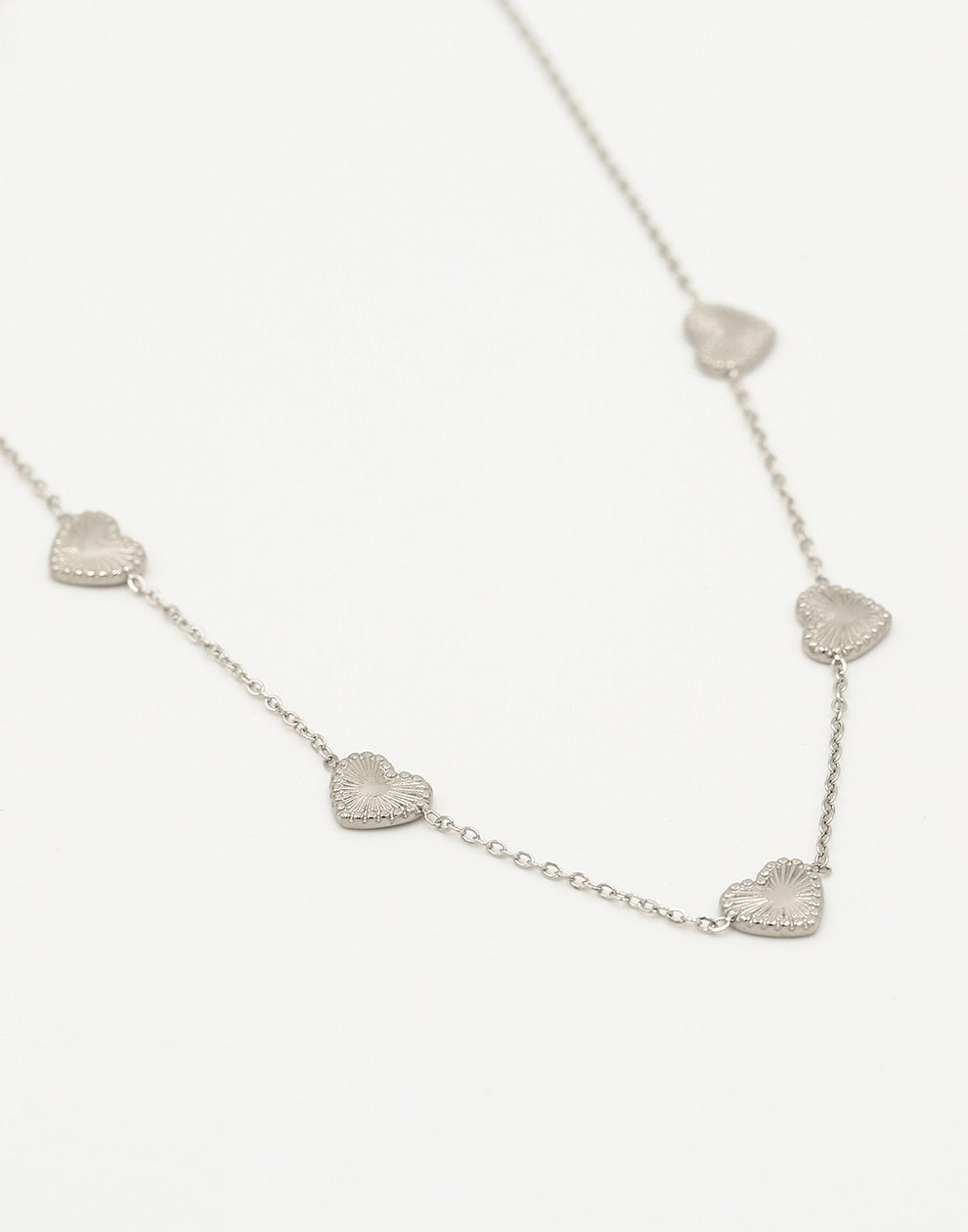 Geovari | Vintage Silver-Coloured Heart Necklace