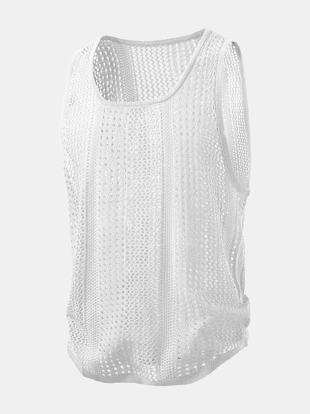 Geovari | Crocheted U-Neck Tank & Crinkle Straight-Leg Trousers