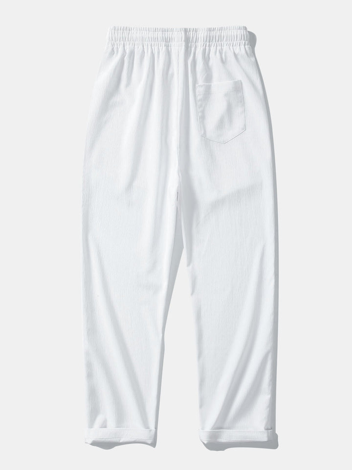Geovari | Crocheted U-Neck Tank & Crinkle Straight-Leg Trousers