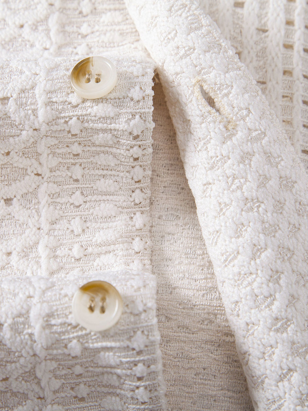Geovari | Geometric Jacquard Cuban Collar Shirt and Linen Trousers