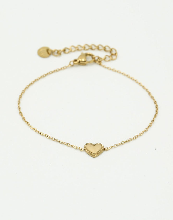 Geovari | Vintage-Style Gold-Tone Heart Bracelet