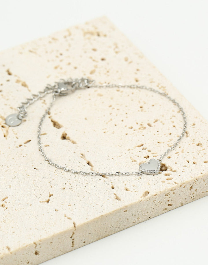 Geovari | Vintage Silver-Tone Heart Bracelet