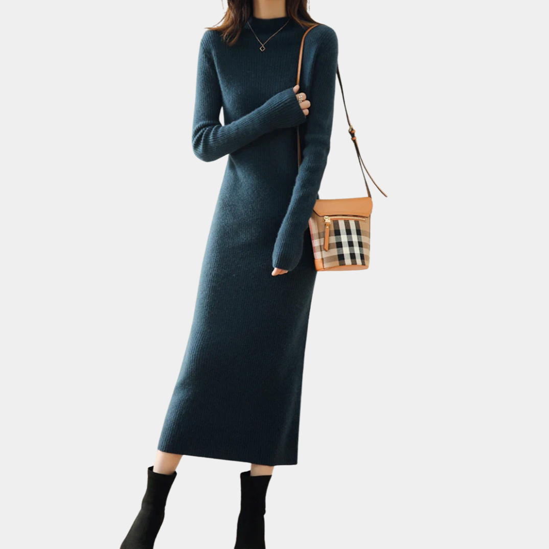 Geovari | Women's Slim-Fit Knitted Wool Dress