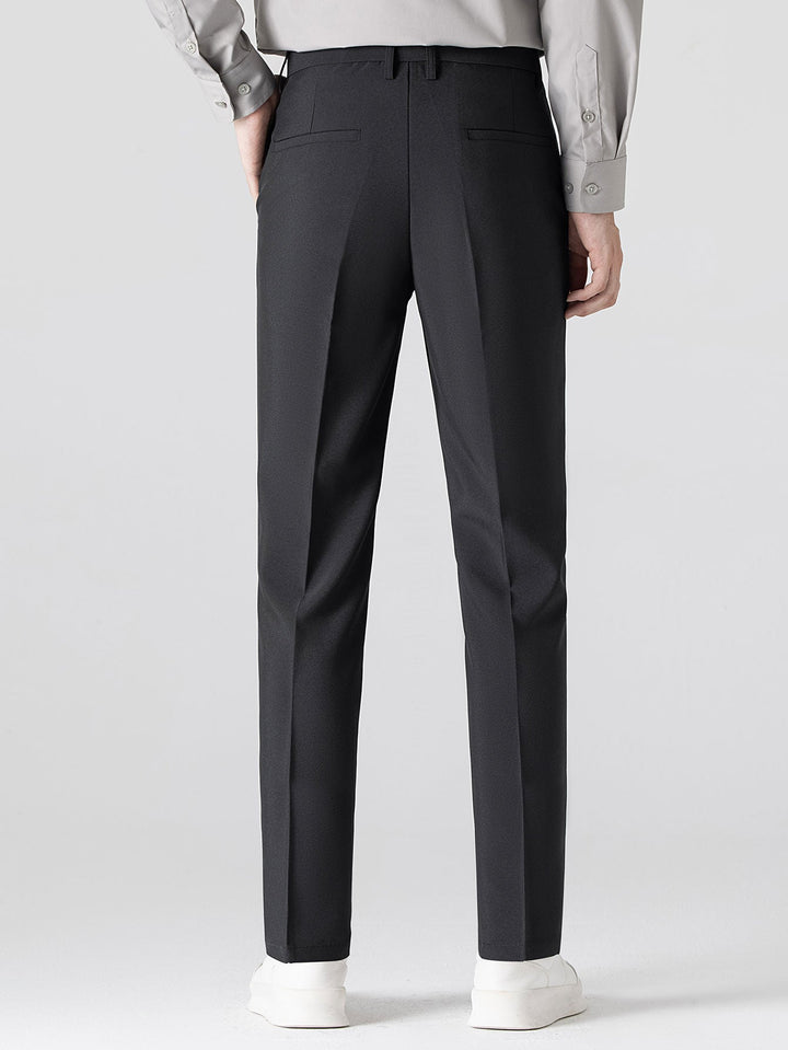 Geovari | Contrast Trim Zip Knit Polo & Tapered Trousers