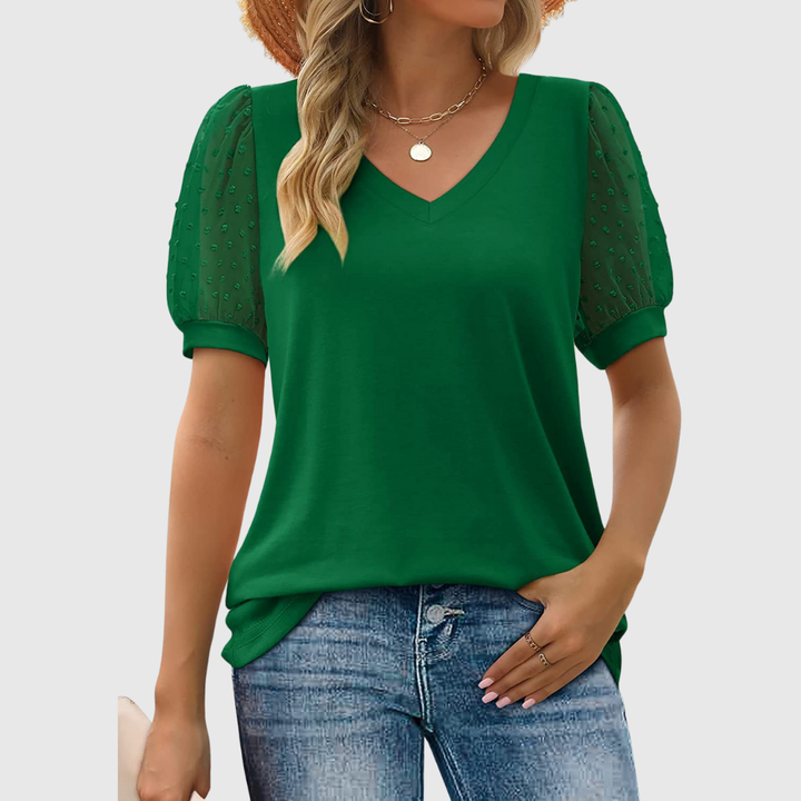 Geovari | Sheer Sleeve Top