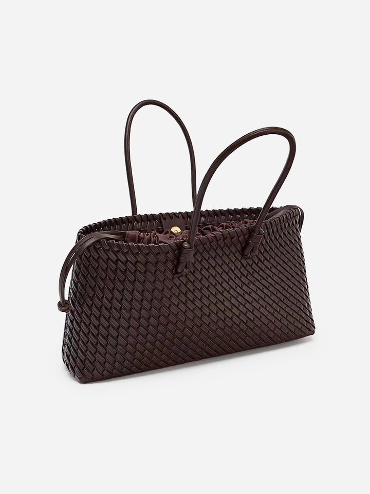 Geovari | Woven PU Leather Tote Bag
