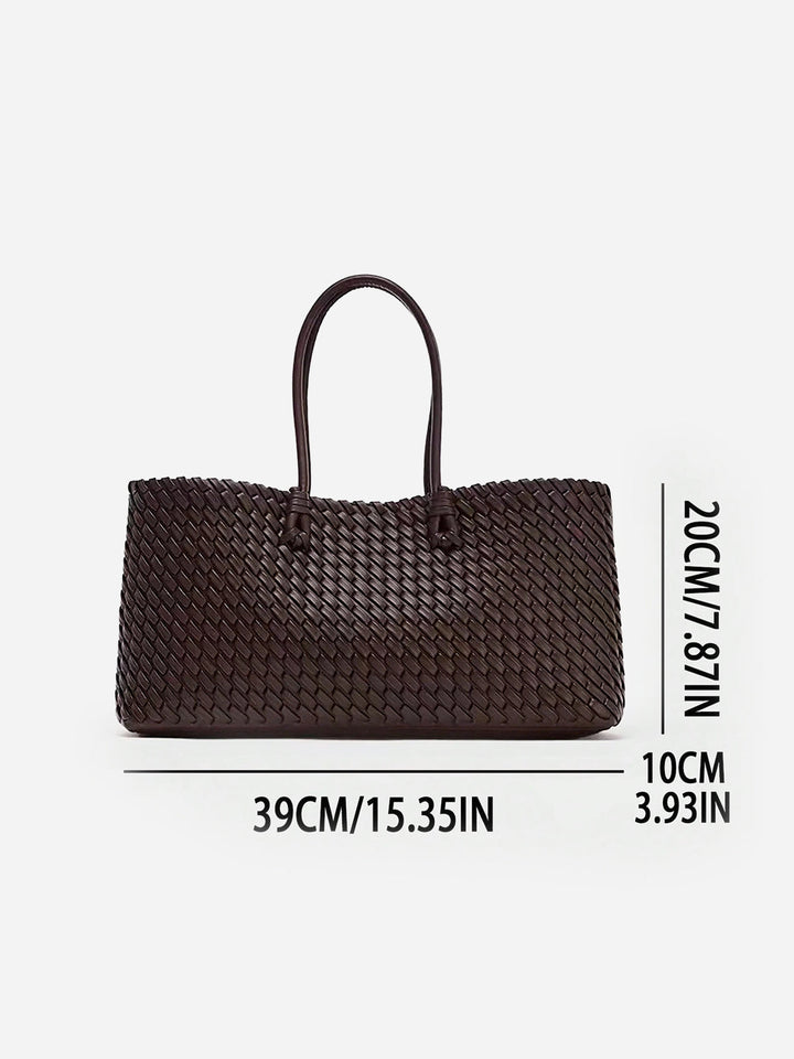 Geovari | Woven PU Leather Tote Bag