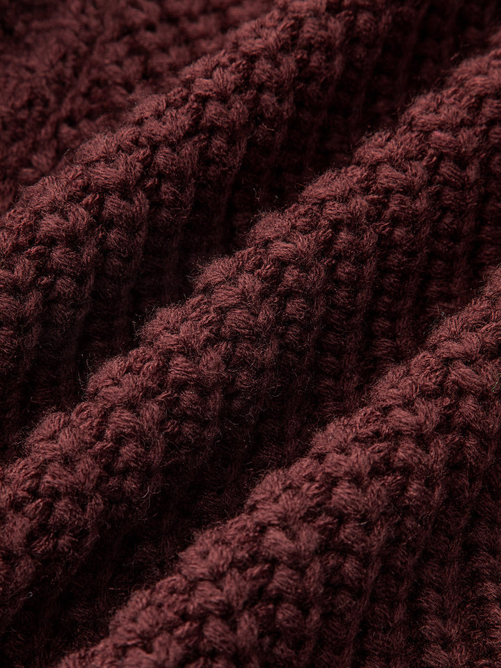 Geovari | Cowl-Neck Chunky-Knit Sleeveless Jumper