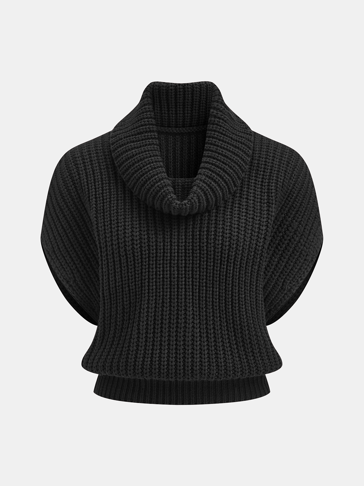 Geovari | Cowl-Neck Chunky-Knit Sleeveless Jumper