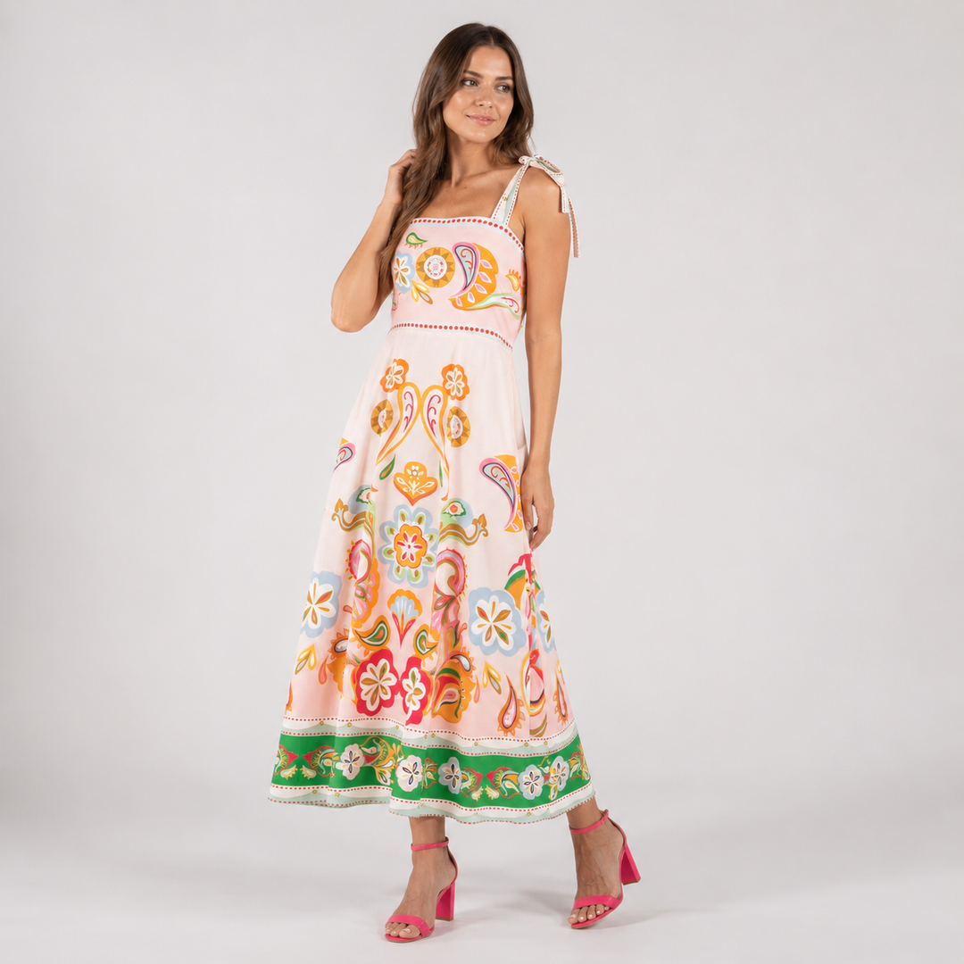 Geovari | Paisley Print Sun Dress