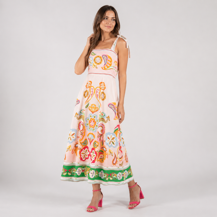 Geovari | Paisley Print Sun Dress