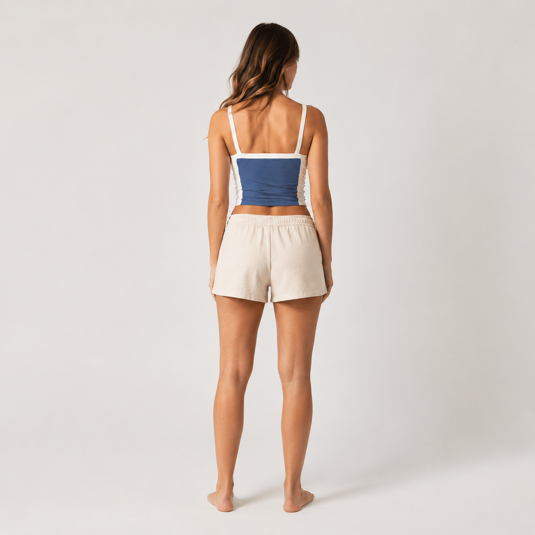 Geovari | Vintage Cropped Cami Top With Contrast Stripe