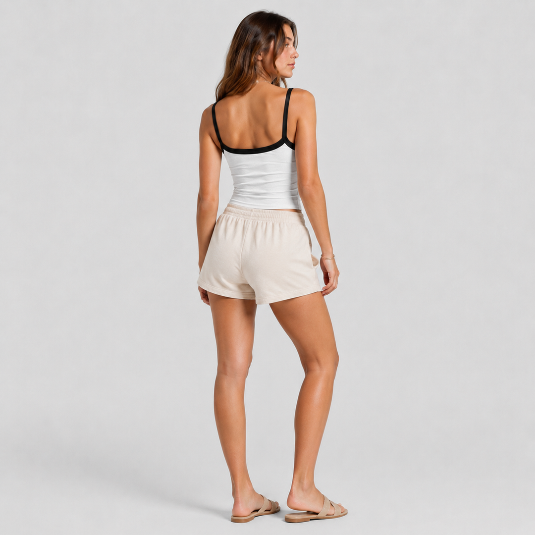 Geovari | Vintage Cropped Cami Top With Contrast Stripe