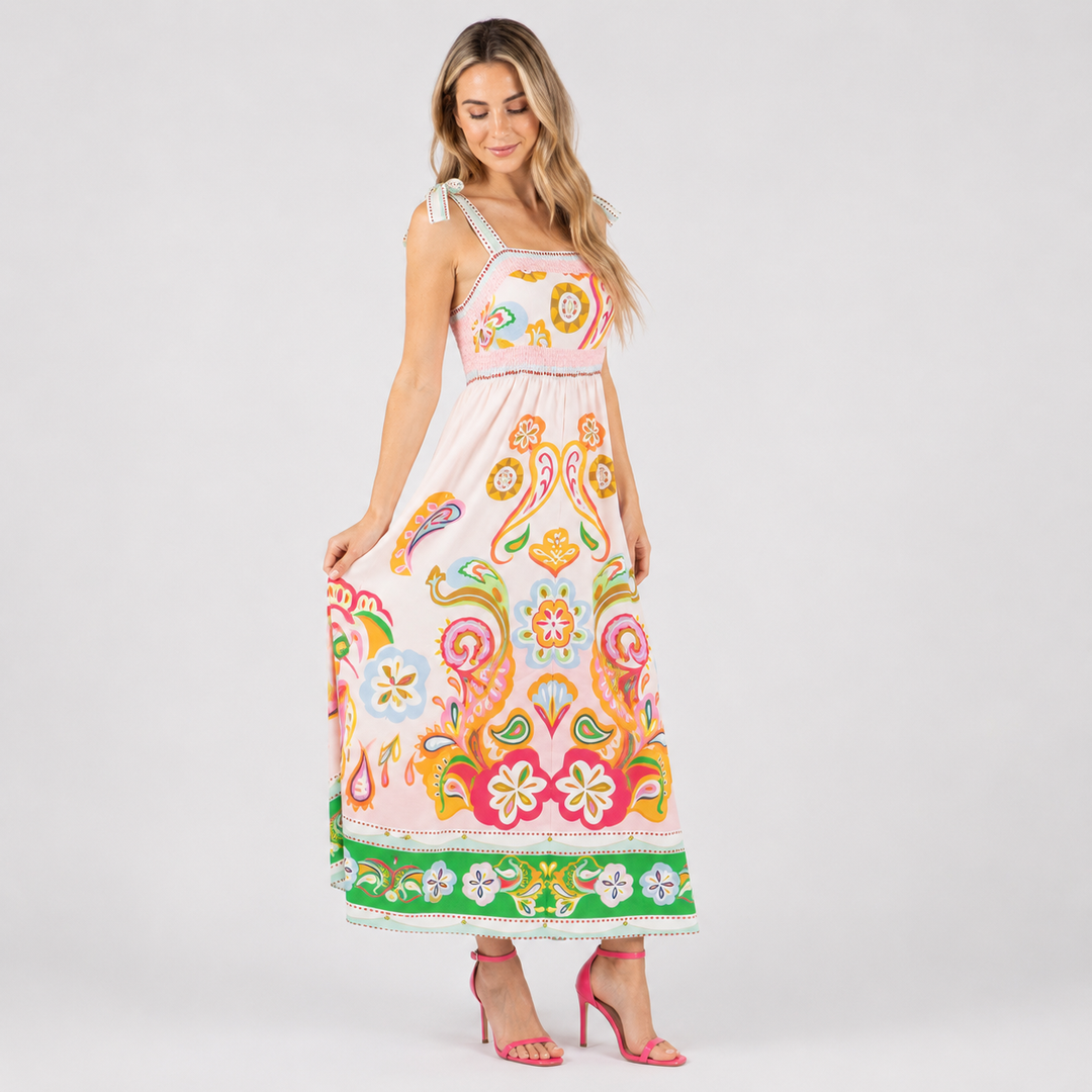 Geovari | Paisley Print Sun Dress