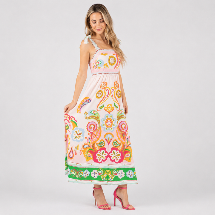 Geovari | Paisley Print Sun Dress