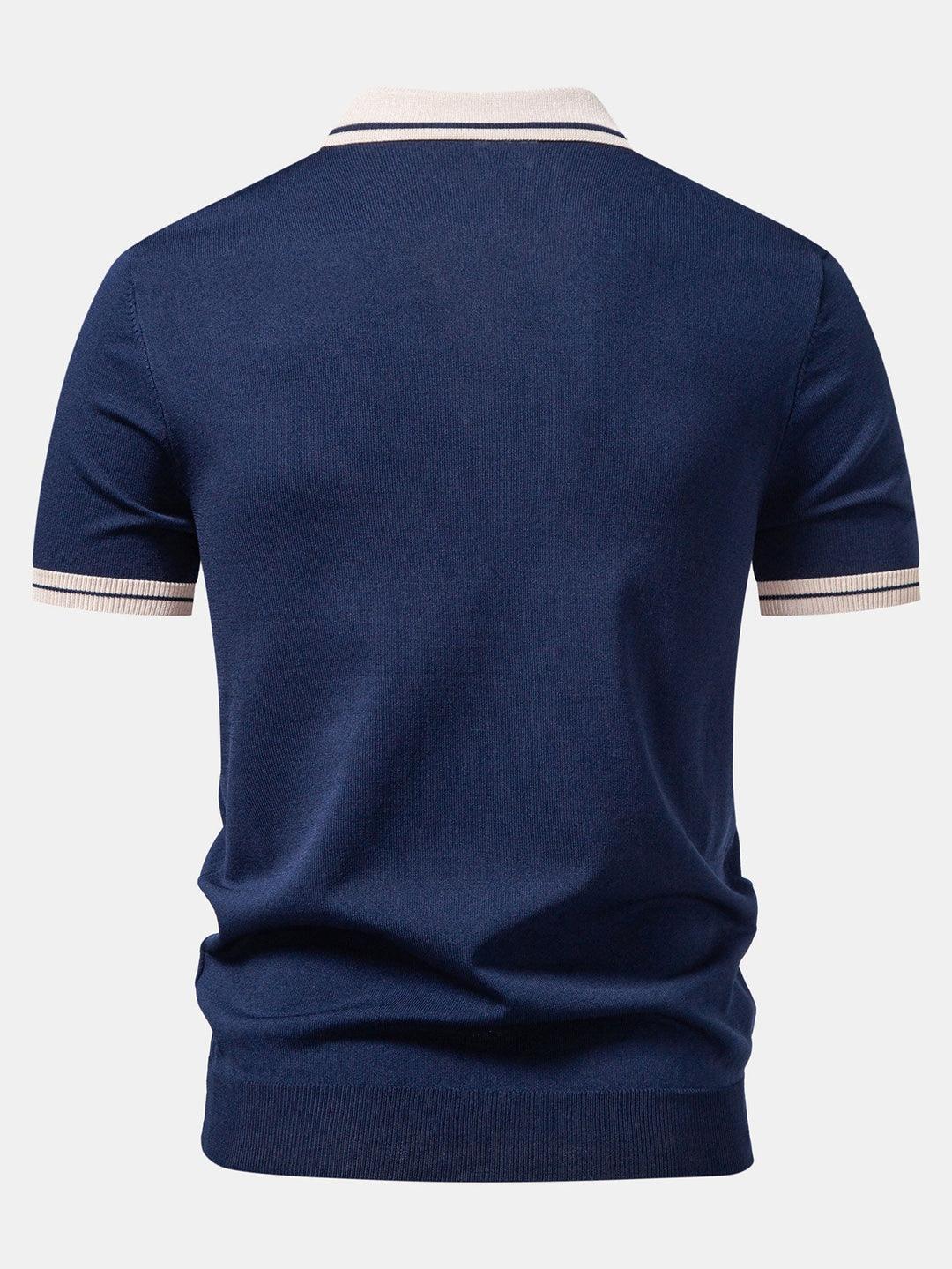 Geovari | Contrast Trim Zip Polo & Slim Tapered Trousers