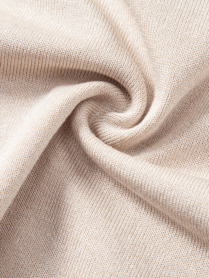 Geovari | Contrast Trim Zip Knit Polo & Tapered Trousers