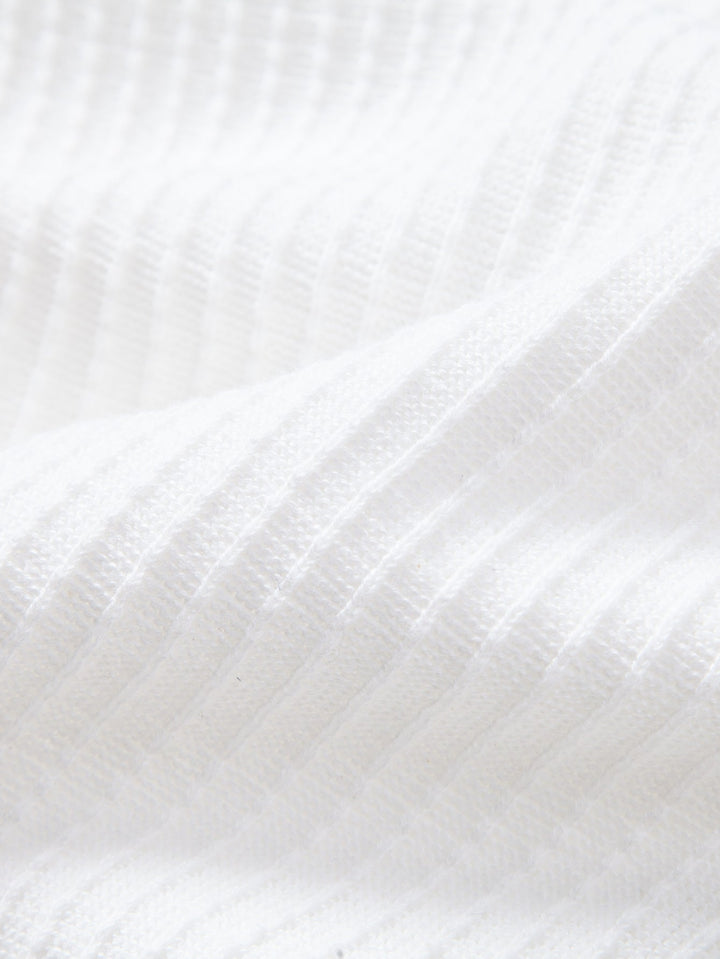 Geovari | Contrast Stripe Trim Waffle Knit Polo & Trousers