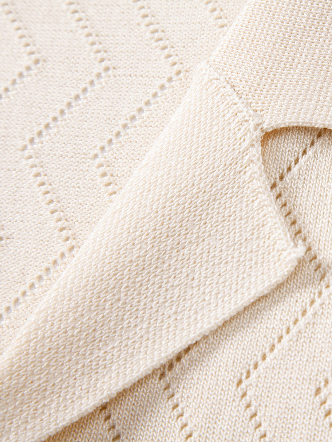 Geovari | Zig Zag Open-Knit Shirt & Straight-Leg Linen Trousers