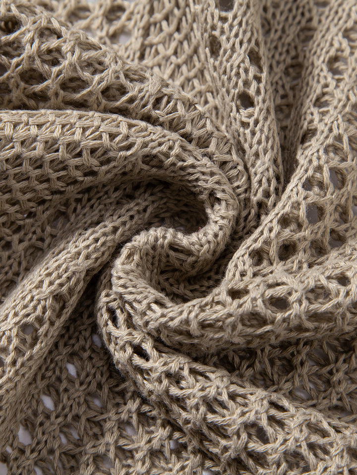 Geovari | Crocheted U-Neck Tank & Crinkle Straight-Leg Trousers