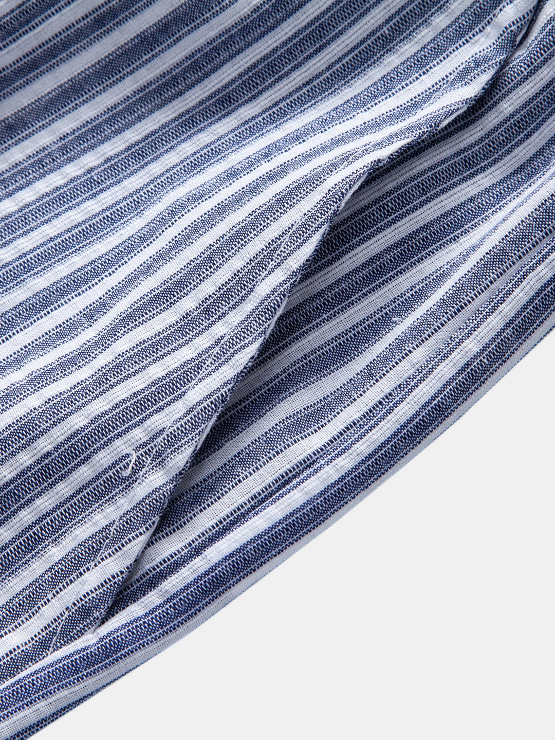 Geovari | Linen Rayon Blend Button-Up Shirt & Linen-Look Striped Trousers