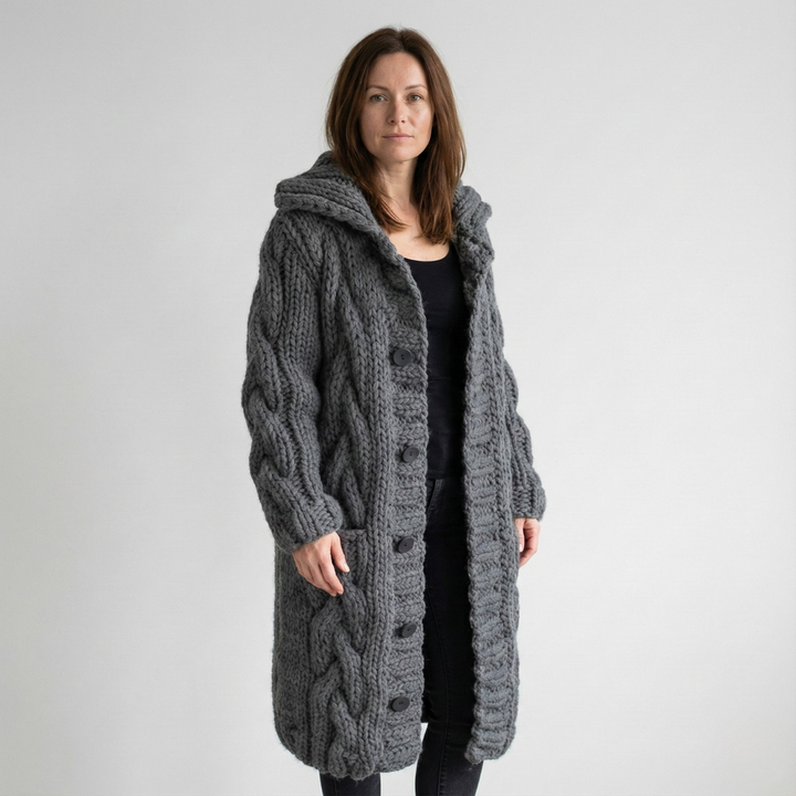 Geovari | Elegant Cosy Coat with Tummy Coverage