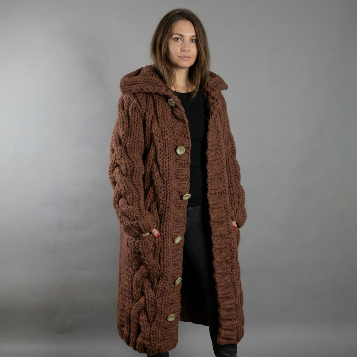 Geovari | Elegant Cosy Coat with Tummy Coverage