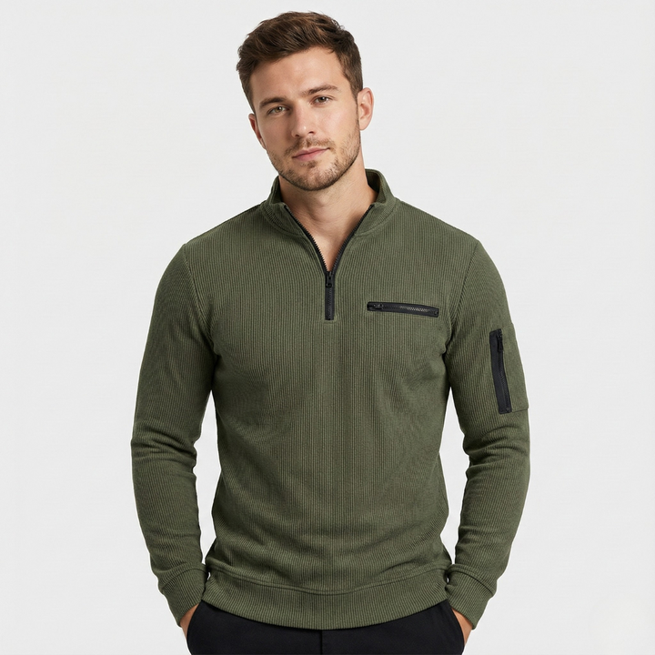 Geovari | Long-Sleeved Zip-Up Shirt