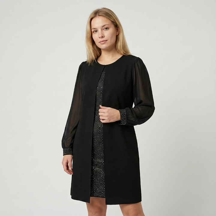 Geovari | Sheer-Sleeve Dress