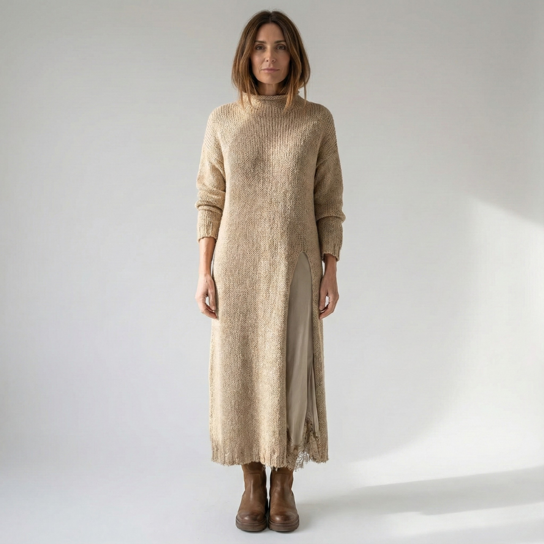 Geovari | Elegant Knit and Lace Two-Piece Set