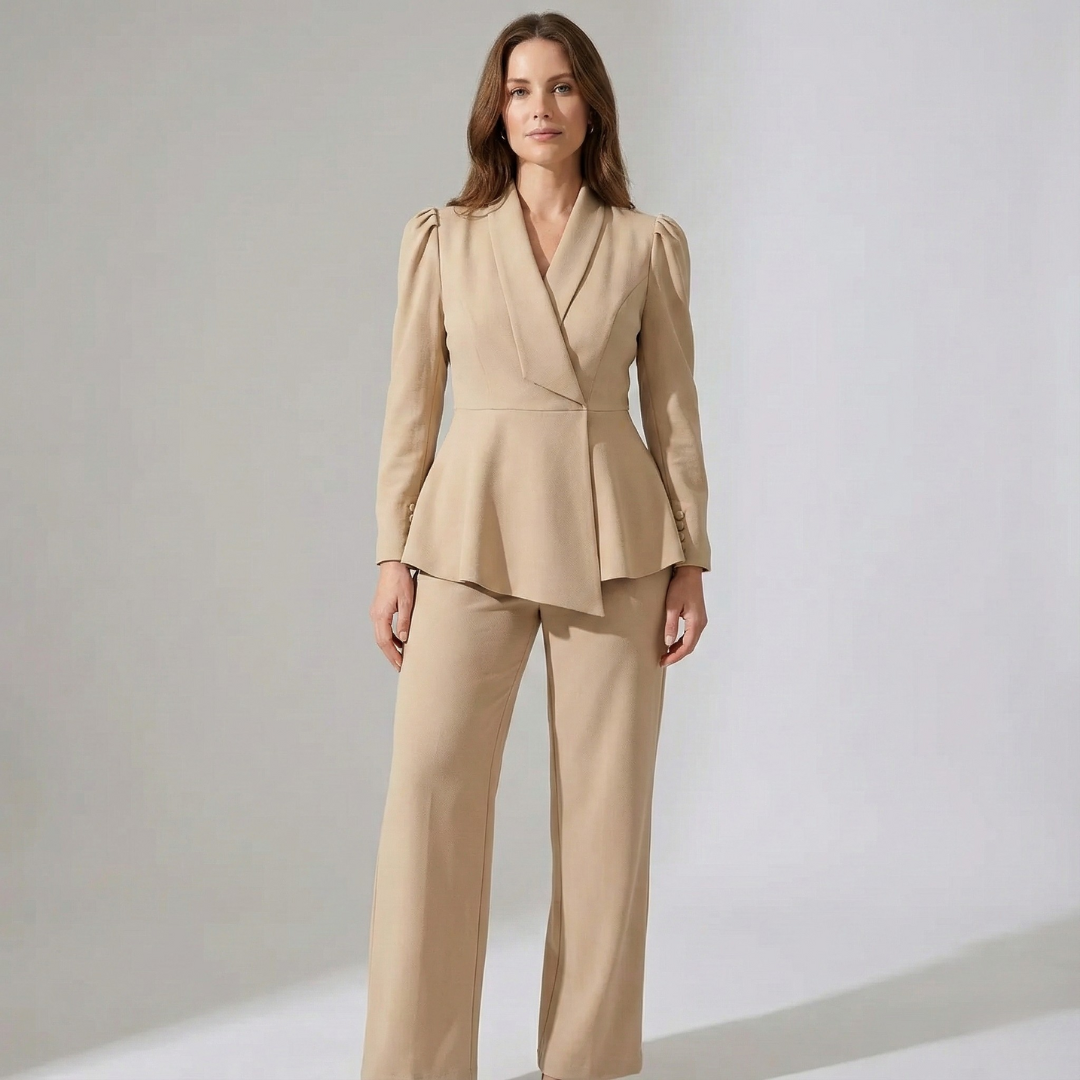 Geovari | Women's Formal Suit Set with Tailored Longline Blazer