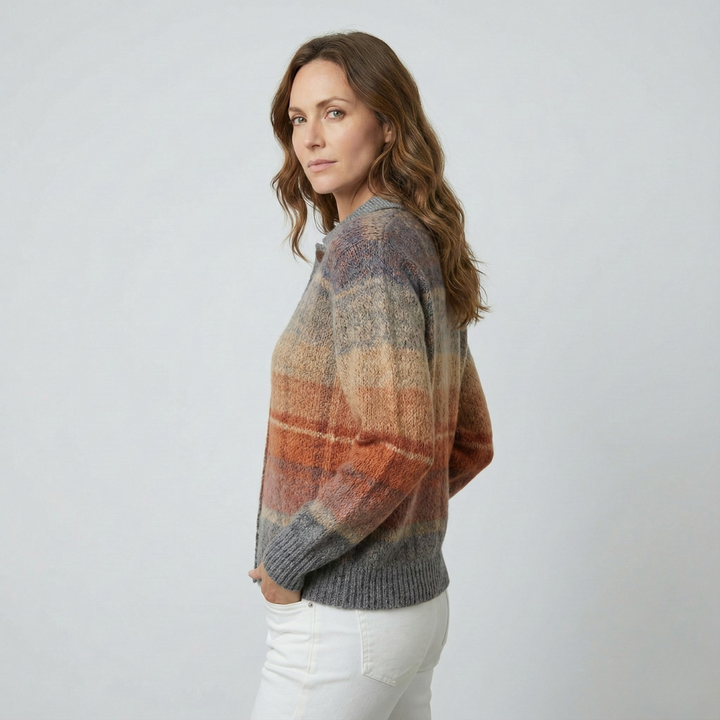 Geovari | Checked blouse in warm autumnal tones