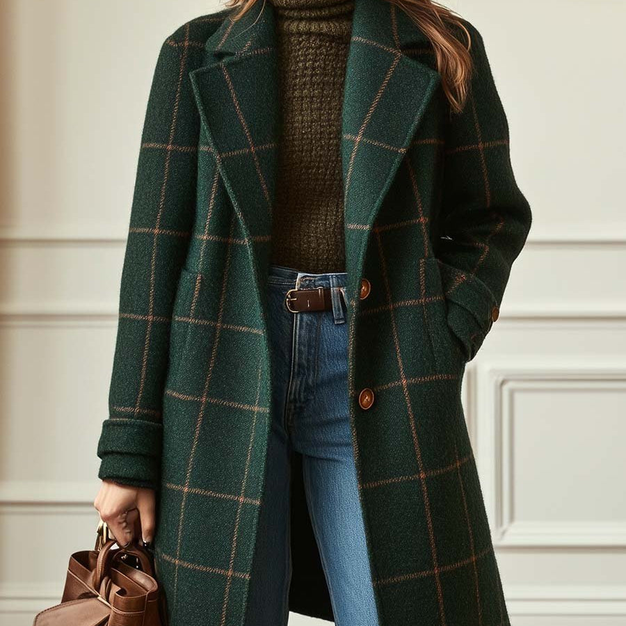 Geovari | Checked Wool Coat